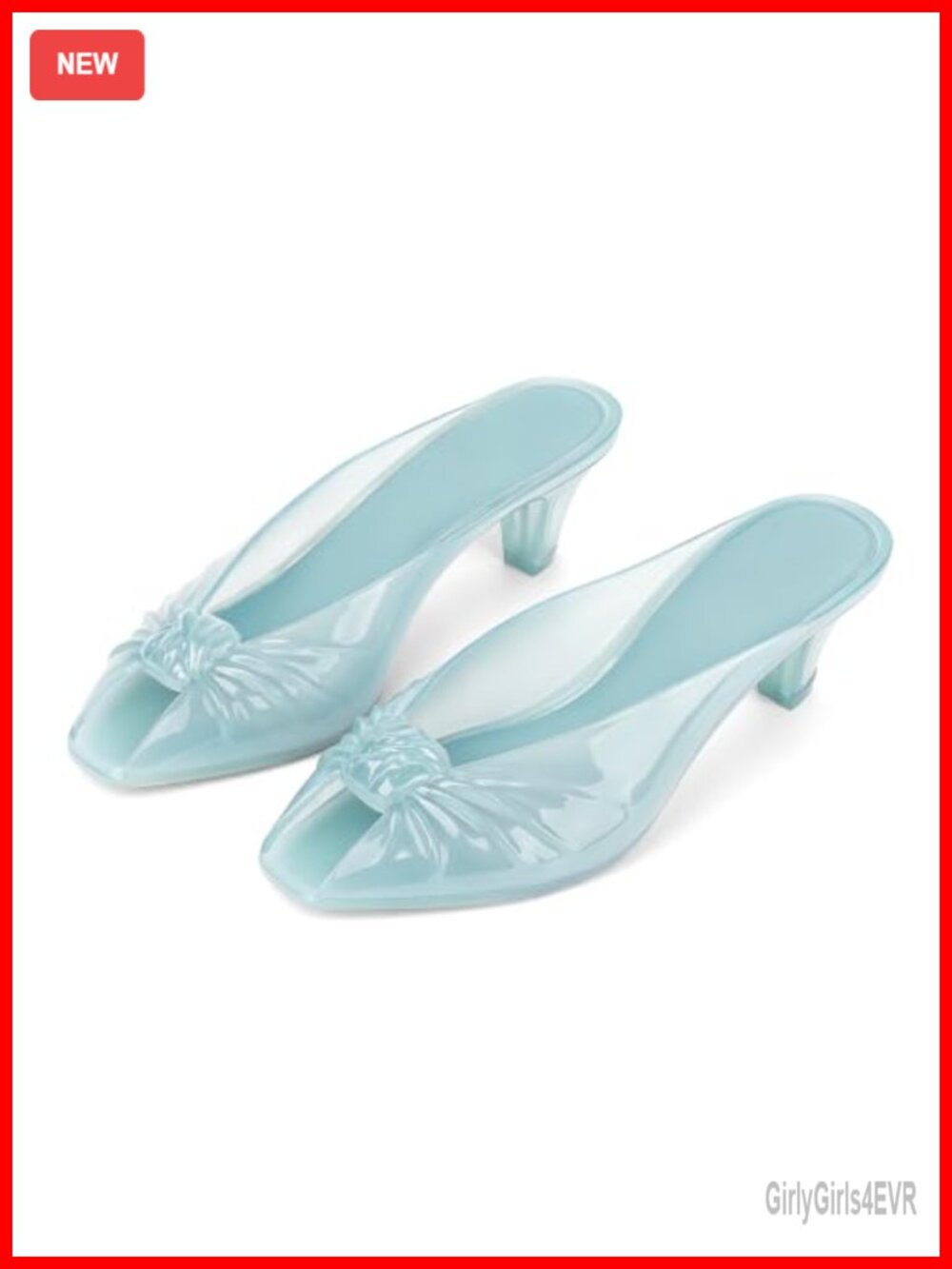Jelly Mule Kitten Heel Sandals Peep Toe Slip On Waterproof Summer
